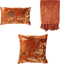 Dutch Decor VOORDEELSET AVERY ORANGE - Set van 3 stuks - Avery & Ava & Florijn - Potters Clay - oranje - Inclusief binnenkussen