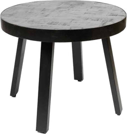 Liviza Bijzettafel zwart Hueso - Mangohout - Rond Zwart - 45 cm , 55 cm , 55 cm