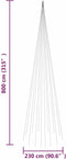 vidaXL - Vlaggenmast - kerstboom - 1134 - LED's - warmwit - 800 - cm