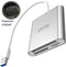 Unitek Y-9313 - USB 3.0 3-Port Geheugenkaartlezer - CF microSD SD - Zilver