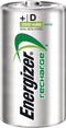 Energizer ENRD2500P2 - Herlaadbare batterij Power Plus D 2500 mAh - Zilver (2 stuks)