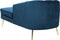 ALLIER - Chaise longue - Marineblauw - Linkerzijde - Fluweel