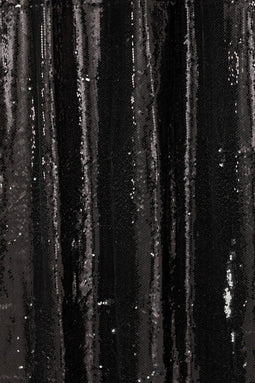 J-Line gordijn Omkeerbaar Sequin - textiel - wart/zilver