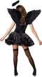 Dressforfun Hete Engel L - Verkleedkostuum - Mouwloze jurk met strik - Zwart met zilveren accenten