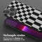 Selencia Hoesje Geschikt voor iPhone 13 Pro Max Hoesje Met Koord - Selencia Siliconen design hoesje met afneembaar koord - Zwart / Irregular Check Black