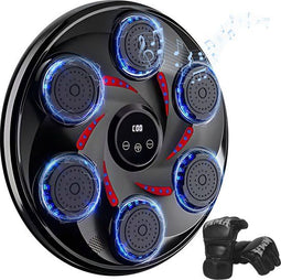 Gatson Premium Boxing Machine - Boksmachine met Muziek - 6 Interactieve Targets - Zwart