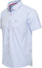 Cappuccino Italia Bronte Stretch - Heren Overhemd Korte Mouw - Blauw - Maat L