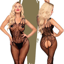 Penthouse Lingerie Dirty Mind - Erotische Catsuit - Maat S/L - Zwart
