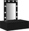 vidaXL - Wanddressoir - met - LED - Verlichting - - - Zwart - Eiken