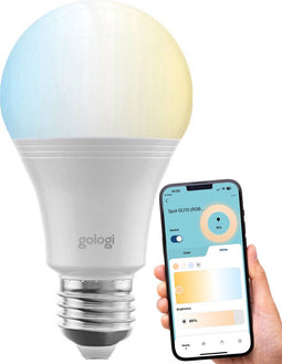Gologi Slimme E27 LED Lamp - Smart Bulb - Dimbaar - Wifi - Warm Wit Licht CCT