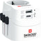 Skross - World Travel Adapter with Ground Plugs (no Swiss & Italy) + 1 USB + 1 Type C Slot + World Top Input