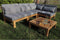 Tuin loungeset Aruba 5-delig + hoek (incl. kussens) - Donkergrijs - Teak