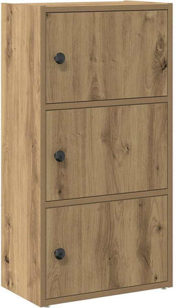 vidaXL - Boekenkast - 40x24x77 - cm - bewerkt - hout - artisanaal - eikenkleurig