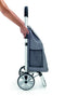 Metaltex - Boodschappentrolley - Boodschappenwagen - 45 liter inhoud - Lichtgewicht Aluminium - Opvouwbaar - Ergonomisch Handvat - Grote Wielen - 20cm - Denim Grijs