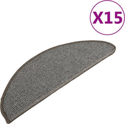 vidaXL - Trapmatten - 15 - st - 65x21x4 - cm - grijs