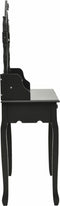 vidaXL - Kaptafelset - met - kruk - 75x69x140 - cm - paulowniahout - zwart