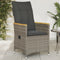 vidaXL - Tuinstoel - verstelbaar - met - kussens - poly - rattan - grijs