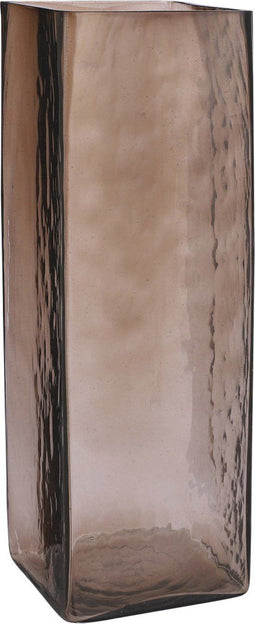 Mica Decorations Vic Vaas - 14x14x42 cm - Glas - Donkerbruin