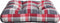 vidaXL - Palletkussen - 50x50x12 - cm - stof - ruitpatroon - rood