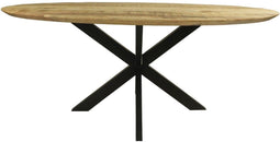 HSM Collection Eettafel Ovaal Bern 220cm Naturel/Zwart Mangohout/Metaal