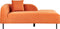 LE CRAU - Chaise longue - Oranje - Linkerzijde - Fluweel