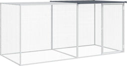 vidaXL - Kippenhok - met - dak - 203x98x90 - cm - gegalvaniseerd - staal - antraciet