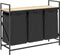vidaXL - Wasmand - 3 - vakken - met - plank - sonoma - eikenkleurig