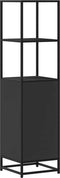 vidaXL - Hoge - kast - 35,5x35x139 - cm - bewerkt - hout - en - metaal - zwart
