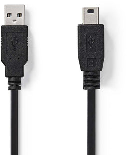 Nedis CCGP60300BK20 - USB A naar USB 2.0 mini kabel - 200 cm - Zwart