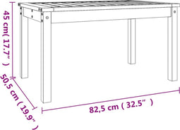vidaXL Tuintafel 82,5x50,5x45 cm massief grenenhout grijs