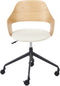 NOVATO - Bureaustoel - Lichthout/Lichtbeige - Linnen