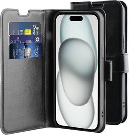 BeHello BookCase iPhone 15 Plus - Hoesje met Pasjeshouder - zwart