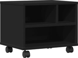 vidaXL - Printerkastje - met - wielen - 41x32x34,5 - cm - zwart