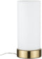 Paulmann Pinja - LED-tafellamp E14 max. 20W - Opaalglazen kap - Wit Messing geborsteld