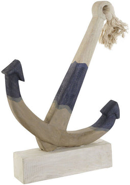 Decoratieve figuren Home ESPRIT Blauw Wit Grijs Anker Mediterrane 37,5 x 7,5 x 52 cm