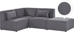 Beliani LEMVIG - Hoekbank - Grijs - Corduroy