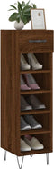 vidaXL - Schoenenkast - 30x35x105 - cm - bewerkt - hout - bruin - eikenkleur