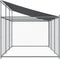 vidaXL - Hondenhok - met - dak - en - deur - 6x2x2 - m - gegalvaniseerd - staal - grijs