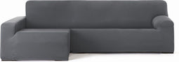 Hoes voor chaise longue met lange armleuning links Eysa BRONX Donker grijs 170 x 110 x 310 cm