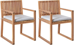 SASSARI PREMIUM - Tuinstoel set van 2 - Bruin/Grijs - Acaciahout