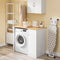 SoBuy BZR217-WN - Wasmachinekast - Opbergvakken met lade en wasmand - Wit 100 x 60 x 90 cm