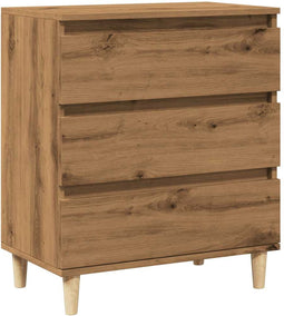 vidaXL - Dressoir - 60x35x70 - cm - bewerkt - hout - artisanaal - eikenkleur