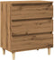 vidaXL - Dressoir - 60x35x70 - cm - bewerkt - hout - artisanaal - eikenkleur