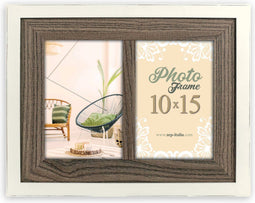 ZEP - Duo Houten Fotolijst Arlon bruin voor 2 foto's 10x15 (afmeting 28 x 22 cm) - NQ22B