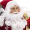 Fluwelen kerstman - Staand - H 45 cm - Kerstdecoratie