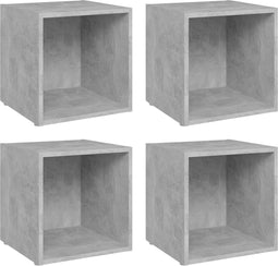 vidaXL - Tv-meubelen - 4 - st - 37x35x37 - cm - bewerkt - hout - betongrijs