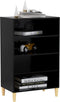 vidaXL - Dressoir - 57x35x90 - cm - bewerkt - hout - zwart