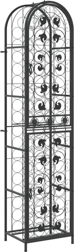 vidaXL - Wijnrek - voor - 73 - flessen - 45x36x200 - cm - smeedijzer - zwart