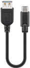 Goobay USB A/USB C - 1 m - 5 Gbit/s gegevensoverdracht - Zwart