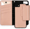Selencia Hoesje Geschikt voor iPhone SE (2022) / SE (2020) / 8 / 7 / 6s / 6 Hoesje Met Pasjeshouder - Selencia Surya 2-in-1 Uitneembare Vegan Lederen Bookcase - roze
